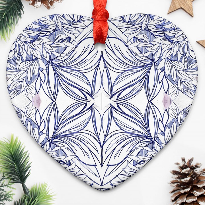 Blue biro repeats IV Ornament (Heart)