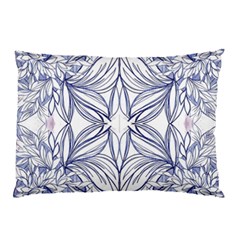 Blue Biro Repeats Iv Pillow Case by kaleidomarblingart