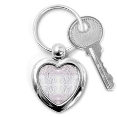 Inked Petals On Pink Key Chain (heart) by kaleidomarblingart