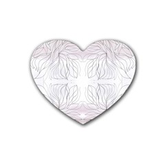 Inked Petals On Pink Heart Coaster (4 Pack)  by kaleidomarblingart