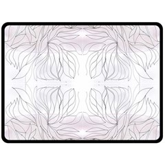 Inked Petals On Pink Fleece Blanket (large)  by kaleidomarblingart