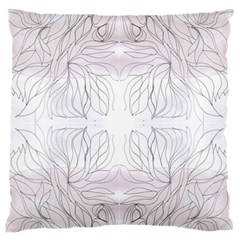 Inked Petals On Pink Large Flano Cushion Case (one Side) by kaleidomarblingart