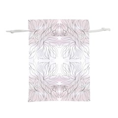 Inked Petals On Pink Lightweight Drawstring Pouch (m) by kaleidomarblingart