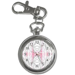 Line Drawing On Pink Key Chain Watches by kaleidomarblingart