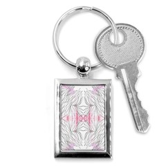 Line Drawing On Pink Key Chain (rectangle) by kaleidomarblingart