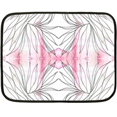 Line Drawing On Pink Double Sided Fleece Blanket (mini)  by kaleidomarblingart