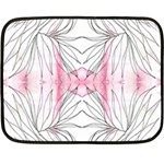 Line drawing on pink Double Sided Fleece Blanket (Mini)  35 x27  Blanket Back