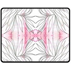 Line Drawing On Pink Fleece Blanket (medium)  by kaleidomarblingart