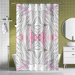 Line Drawing On Pink Shower Curtain 48  X 72  (small)  by kaleidomarblingart