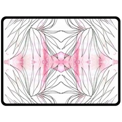 Line Drawing On Pink Double Sided Fleece Blanket (large)  by kaleidomarblingart