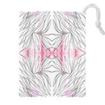 Line drawing on pink Drawstring Pouch (4XL) Front