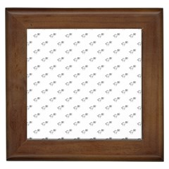 Stylized Bird Cartoon Drawing Pattern Framed Tile by dflcprintsclothing