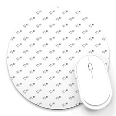 Stylized Bird Cartoon Drawing Pattern Round Mousepads by dflcprintsclothing