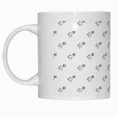 Stylized Bird Cartoon Drawing Pattern White Mugs by dflcprintsclothing