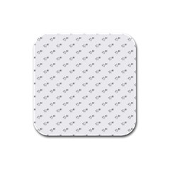 Stylized Bird Cartoon Drawing Pattern Rubber Square Coaster (4 Pack)  by dflcprintsclothing