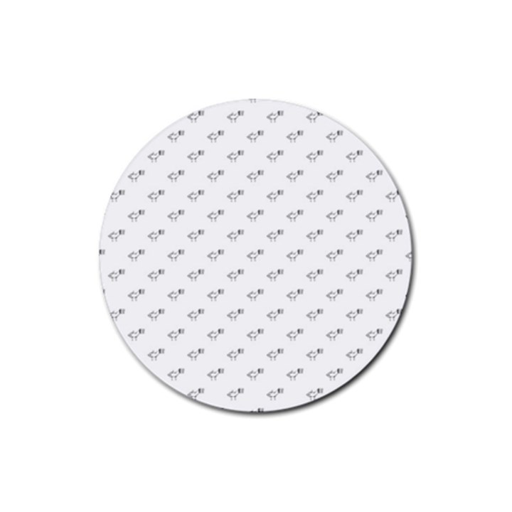 Stylized Bird Cartoon Drawing Pattern Rubber Coaster (Round) 