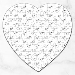 Stylized Bird Cartoon Drawing Pattern Jigsaw Puzzle (heart) by dflcprintsclothing