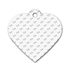 Stylized Bird Cartoon Drawing Pattern Dog Tag Heart (one Side) by dflcprintsclothing