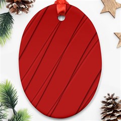 Print Cornell Red Pattern Design Ornament (oval) by dflcprintsclothing