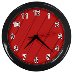 Print Cornell Red Pattern Design Wall Clock (black) by dflcprintsclothing