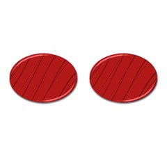 Print Cornell Red Pattern Design Cufflinks (oval) by dflcprintsclothing