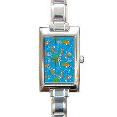 Red Fox In The Forest Rectangle Italian Charm Watch by SychEva