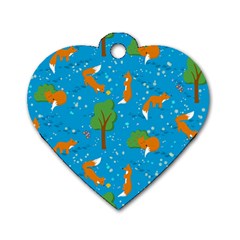 Red Fox In The Forest Dog Tag Heart (one Side) by SychEva