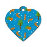 Red Fox In The Forest Dog Tag Heart (One Side) Front