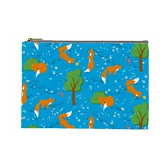 Red Fox In The Forest Cosmetic Bag (large) by SychEva