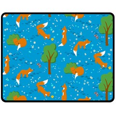 Red Fox In The Forest Double Sided Fleece Blanket (medium)  by SychEva