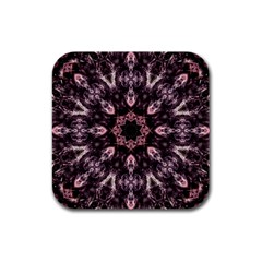 Rose Gold Mandala Rubber Square Coaster (4 Pack)  by MRNStudios