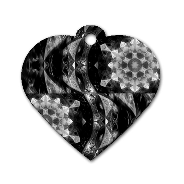 Gemini Mandala Dog Tag Heart (Two Sides)