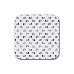 Funny Monster Feline Drawing Motif Pattern Rubber Coaster (square)  by dflcprintsclothing