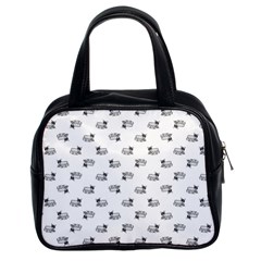 Funny Monster Feline Drawing Motif Pattern Classic Handbag (two Sides) by dflcprintsclothing