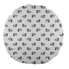 Funny Monster Feline Drawing Motif Pattern Large 18  Premium Round Cushions by dflcprintsclothing