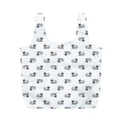 Funny Monster Feline Drawing Motif Pattern Full Print Recycle Bag (m) by dflcprintsclothing