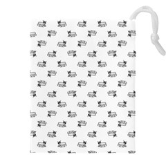 Funny Monster Feline Drawing Motif Pattern Drawstring Pouch (4xl) by dflcprintsclothing