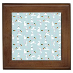 Funny And Funny Hares  And Rabbits In The Meadow Framed Tile by SychEva