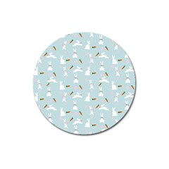 Funny And Funny Hares  And Rabbits In The Meadow Magnet 3  (round) by SychEva