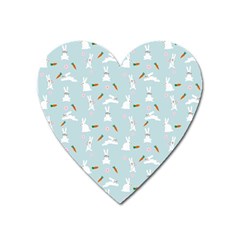 Funny And Funny Hares  And Rabbits In The Meadow Heart Magnet by SychEva