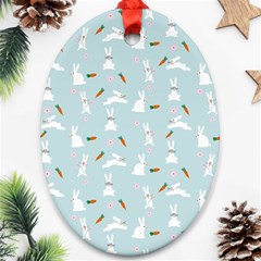 Funny And Funny Hares  And Rabbits In The Meadow Oval Ornament (two Sides) by SychEva