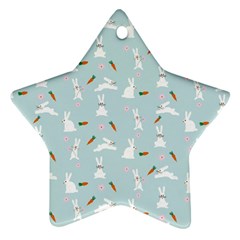 Funny And Funny Hares  And Rabbits In The Meadow Star Ornament (two Sides) by SychEva