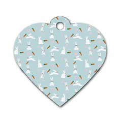 Funny And Funny Hares  And Rabbits In The Meadow Dog Tag Heart (two Sides) by SychEva