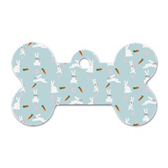 Funny And Funny Hares  And Rabbits In The Meadow Dog Tag Bone (two Sides) by SychEva