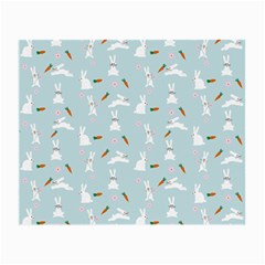 Funny And Funny Hares  And Rabbits In The Meadow Small Glasses Cloth (2 Sides) by SychEva