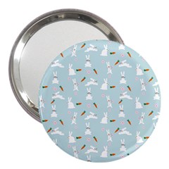 Funny And Funny Hares  And Rabbits In The Meadow 3  Handbag Mirrors by SychEva