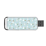 Funny And Funny Hares  And Rabbits In The Meadow Portable USB Flash (One Side) Front