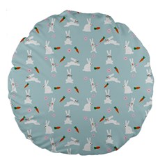 Funny And Funny Hares  And Rabbits In The Meadow Large 18  Premium Round Cushions by SychEva