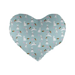 Funny And Funny Hares  And Rabbits In The Meadow Standard 16  Premium Heart Shape Cushions by SychEva