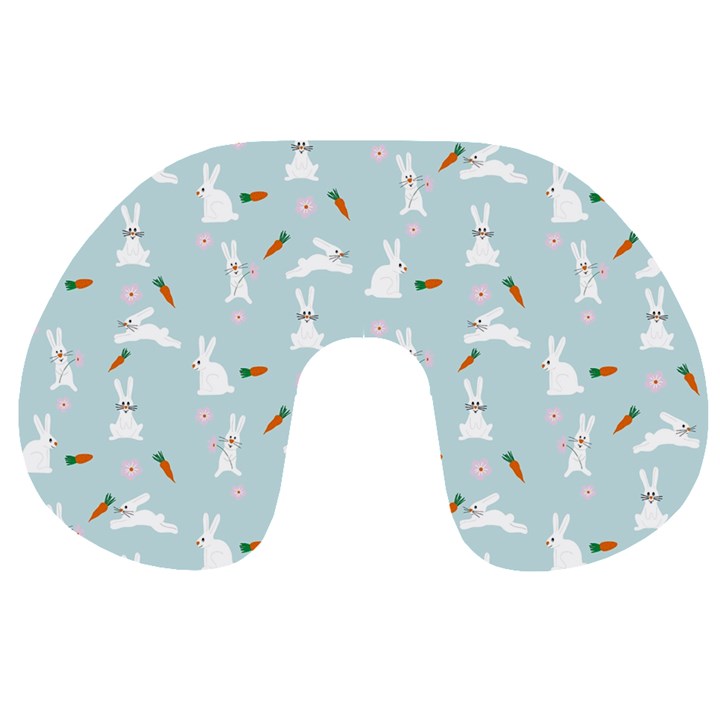 Funny And Funny Hares  And Rabbits In The Meadow Travel Neck Pillow